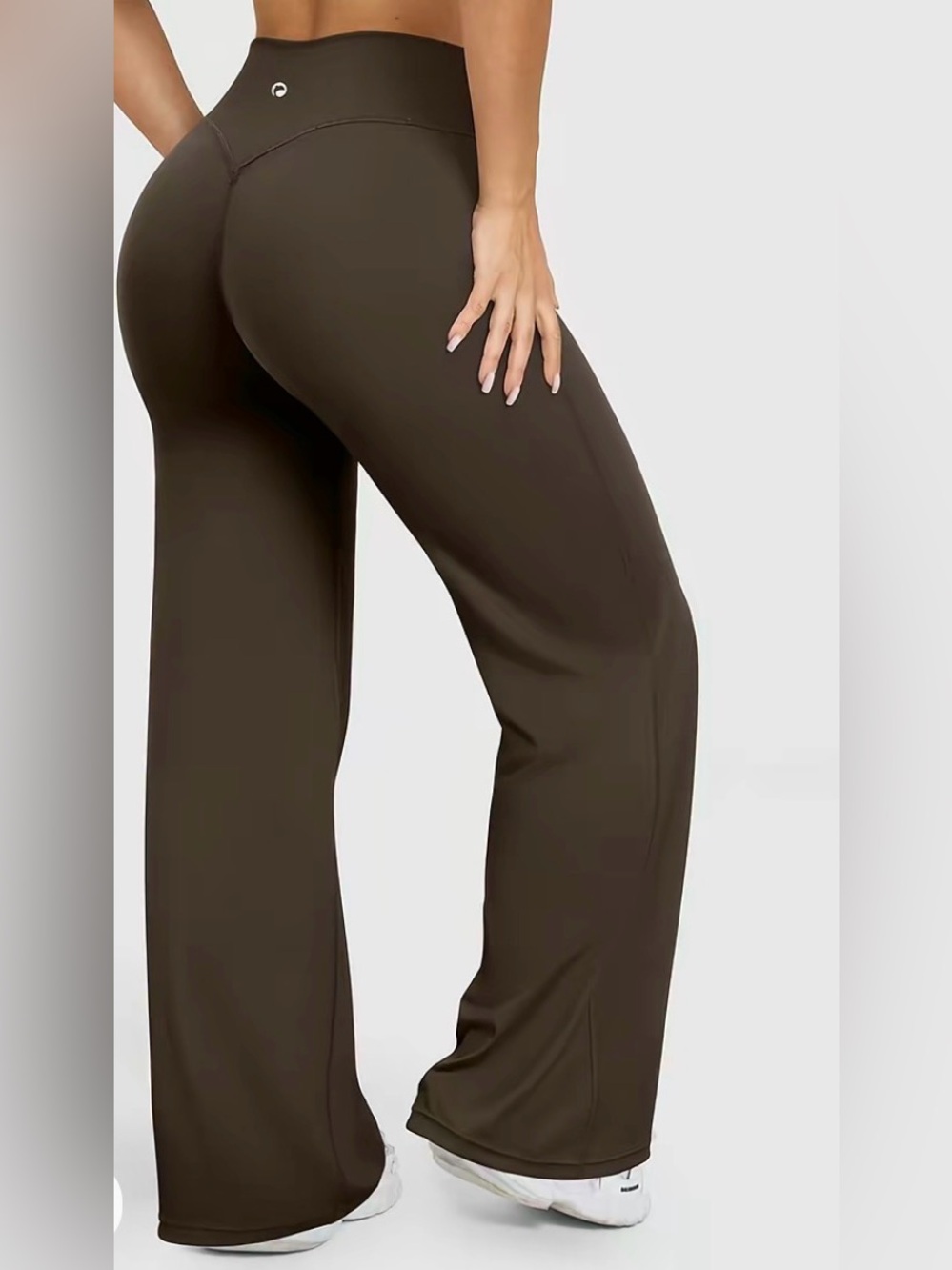 Wide-Leg Stretch Ponte Pants in Dark Brown-OQQ Tall